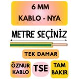 Öznur 6 Mm Nya Kablo Metre Seçenekli (Sarı-Yeşil)