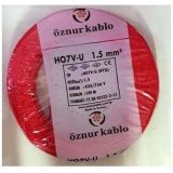 öznur kablo 1,5mm2 Nya Tek Damar Kırmızı 100