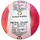 öznur kablo 2,5mm2 Nya Tek Damar Kırmızı 100