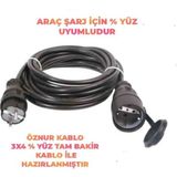 Öznur Kablo 3 x 4 mm 15 mt Uzatma Kablosu Siyah Elektrik Tesisat Malzemeleri Dış Mekan Uyumlu