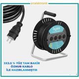 Öznur Kablo 4 Lü Makarali (10 Ile 30 Metre) Arası 3x2.5 Yüzde Yüz Tam Bakir Öznur Kablolu Seyyar Uzatma .