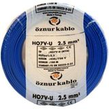 Öznur Kablo Öznur 2,5 mm Nya Kablo Tek Damar Mavi