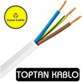 Öznur Kablo Ttr 3x2.5 mm Beyaz %100 Bakır Kablo Uzun Ömürlü Dış Mekan Uyumlu