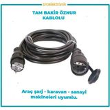 Öznur Kablo Uzatma (1-20 Metre Arası )3x2.5 % Yüz Tam Bakır Seyyar Kablo (Arac Şarjı -Karavan ve Sanayi Cihazları Uyumlu) - 6 METRE