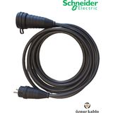 Öznur Kablo Uzatma - Fiş Priz Schneider - 3x2.5 % Yüz Tam Bakır Seyyar Kablo Araç Şarjı -Karavan ve Sanayi Cihazları Uyumlu - Siyah - 10 Metre