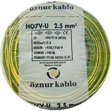 Öznur Nya Kablo Öznur 2,5 Luk Sarı Yeşil (100 Metre)