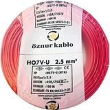 Öznur Nya Kablo Öznur 2,5'luk Kırmızı - 100 METRE