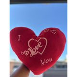 Özpak Yumuşacık Kalp Yastık Kalpli Yastık I Love You desenli - 75 × 75 cm - Kırmızı
