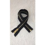 Ozpas Fermuar Siyah Metal Gold Diş 60cm