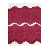 ÖZPAŞ TEKSTİL VE AKSESUAR Fisto Güpür Bordo Çiçekli Şerit 13cm 2.5 Metre Elbise Kıyafet Süsleme Dikiş