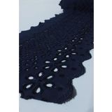 ÖZPAŞ TEKSTİL VE AKSESUAR Güpür Fisto Lacivert Geniş Şerit 15cm 2 Metre Elbise Perde Kenar Süsleme