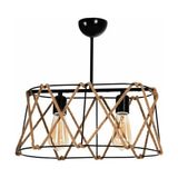 Özpolat Aydınlatma Elis 2 Li Oval Halatlı Avize (Siyah) - Antrasit
