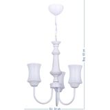 Özpolat Aydınlatma Rana 3 Lü Zarif Camlı Avize (Beyaz)