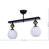 Özpolat Aydınlatma Saraylı Inci Camlı 2 Li Plafonyer Avize (Siyah)