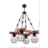 özpolataydınlatma Tetra Wooden 4 Lü Lüx Halatlı Avize