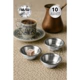 ÖzSa Home 10 Adet 18/10 Paslanmaz Çelik Kahve Yanı Lokumluk Reçellik Burger Yanı Sosluk 7,5 cm