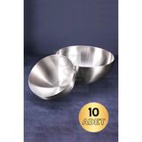ÖzSa Home 10'lu Paslanmaz Çelik Çerezlik Kuruyemişlik Çerezlik Takımı 8.5 cm Kase - Gümüş