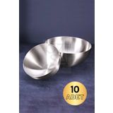 ÖzSa Home 10'lu Paslanmaz Çelik Çerezlik Kuruyemişlik Çerezlik Takımı 8.5 cm Kase
