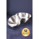 ÖzSa Home 12'li Paslanmaz Çelik Çerezlik Kuruyemişlik Çerezlik Takımı 8.5 cm Kase - Gümüş