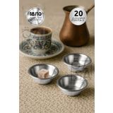 ÖzSa Home 20 Adet 18/10 Paslanmaz Çelik Kahve Yanı Lokumluk Reçellik Burger Yanı Sosluk 7,5 cm