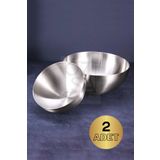ÖzSa Home 2'li Paslanmaz Çelik Çerezlik Kuruyemişlik Çerezlik Takımı 8.5 cm Kase