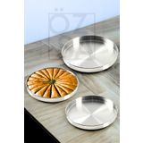 ÖzSa Home 3'lü Baklava Börek Tepsisi Paslanmaz Çelik Ev Baklavası Su Böreği Baklava Börek Tepsisi 38 40 42 cm