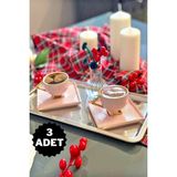 ÖzSa Home 3'lü Lüx Çelik Dikdörtgen Servis Sunum Tepsisi 33X18 cm - Gümüş