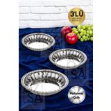 ÖzSa Home 3'lü Lüx Çelik Salata Meyve Tabağı Salata Kasesi Seti Mısır Kasesi 23-27-30 Tabak Kase Seti