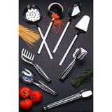 ÖzSa Home 8'li Servis Maşa Seti Kepçe Kevgir Kaşık Spatula Makarna Salata Izgara Pasta Maşa Mutfak Seti Çelik