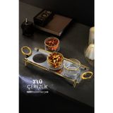 ÖzSa Home Anes 3'lü Çerezlik Kulplu İkramlık Sunumluk 18/10 Paslanmaz Çelik Elysia Kase İkramlık Reçellik