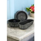 ÖzSa Home Hanımeli Döküm Granit Kek Turta Seti 3'lü Döküm Tart Kalıbı Dilimli Döküm Kek Kalıbı Çeyiz Seti