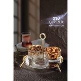 ÖzSa Home Lunes 3'lü Çerezlik Askılı Ikramlık Sunumluk 18/10 Paslanmaz Çelik Elysia Kase Ikramlık Reçellik - Sarı