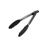 ÖzSa Home Metal Saplı Kilit Sistemli Silikon Maşa Siyah 26cm