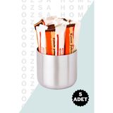 ÖzSa Home Stik Şekerlik Kafe Restaurant Lokanta Paslanmaz Çelik Küçük Şekerlik Metal Stick Şeker - 5 Adet
