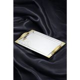 ÖzSa Home Tiamo Ottoman Premium 18/10 Paslanmaz Çelik Sunum Tepsisi Kulplu Söz Nişan Servis Çay Tepsi