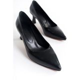 Özse Shoes Desenli Topuklu Kadın Ayakkabı Stiletto - Siyah