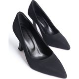 Özse Shoes Siyah Çizgili Kadın Topuklu Ayakkabı
