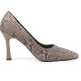 Özse Shoes Tamara Yılan Desenli Topuklu Ayakkabı - Nude - Siyah