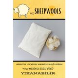 ozsheepwools Yastık Yün Bebek Yastığı 35*45 %100 Merinos Kuzu Boncuk Yünü %100 Pamuk Kumaş Yıkanabilir Doğal