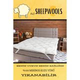 ozsheepwools YÜN YATAK PEDİ&ŞİLTESİ LASTİKLİ %100 MERİNOS KUZU YÜNÜ İÇ DOLGU , %100 PAMUK DIŞ KUMAŞ ,YIKANABİLİR