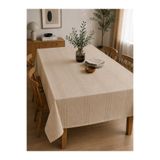 Ozsport Yıkanabilir-Jakar Desenli-Colber-Masa Örtüsü-Dertsiz-Modern Çizgili Dekoratif-Doğum Günü Salon ve Mutfak Yemek Masası Örtüsü 160x210