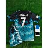 Ozsports Real Madrid Ronaldo 2024/25 Yeni Sezon Mavi Dalgalı Desenli Çocuk Forması 4'lü Set - 13 - 14 Yaş