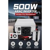Özssay 500W 12V Dc 220V Ac Inverter USB Çıkışlı Fanlı Akü Güç Dönüştürücü Araç Kullanımı
