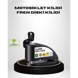 Özssay Titreşim Sensörlü Alarmlı Motosiklet Disk Kilidi 14MM Çelik Çift Kilitleme