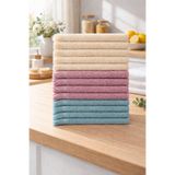 ÖZteks DERİN RAİNBOW TOPLAM 12 ADET 30* 50 CM MUTFAK HAVLUSU - EL HAVLUSU-KURULAMA BEZİ (4 KREM 4 GÜL K 4 P YEŞİL) / 30-45 ÖLÇÜSÜNDEDİR