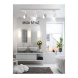 öztekten 5 Adet BEYAZ Kasa Ve BEYAZ Veya GÜNIŞIĞI Işık 360 Derece Led Ray Spot Lamba ve 1 mt Raylı Armatür