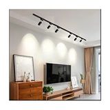 Öztekten Siyah Kasa ve Beyaz Işık 6 Adet 360 Derece Dönen LED Ray Spot Lamba ve 1+1-2 mt Raylı Armatür