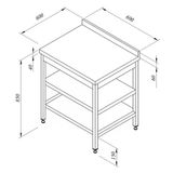 Öztiryakiler 7911.06060.04 Çalışma Tezgahı Ara Raflı Sırtlı 60X60 Cm