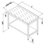 Öztiryakiler 7911.12070.31P Çalışma Tezgahı Polietilen Tablalı Taban Raflı 120X70 Cm