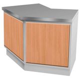 Öztiryakiler Açılı Ara Raflı 150x70 cm Nötr Servis Bankosu